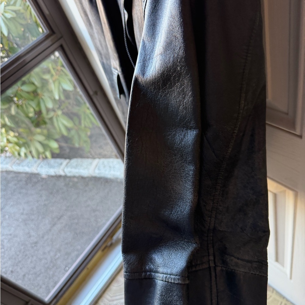 Vintage Black learrher bomber Jacket Superfortress - Picture 6 of 8